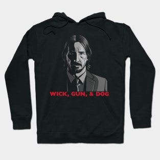 Wick, Gun, and Dog Hoodie